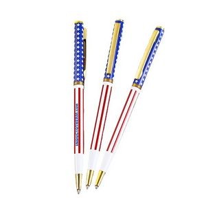 Metal Patriotic Twister Ballpoint Pen
