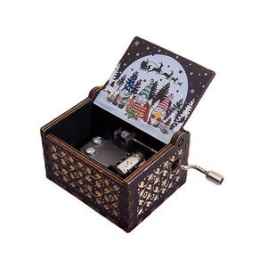 Wooden Hand-Cranked Music Box