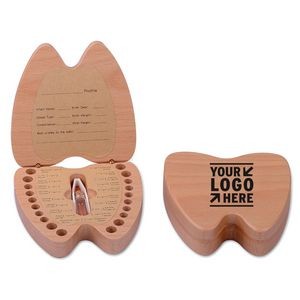 Baby Teeth Keepsake Wooden Box Tooth Shaped Box