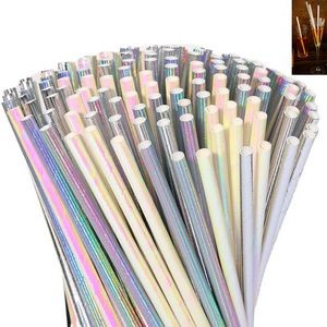 7 3/4 Inches Premium Iridescent Disposable Drinking Paper Straws