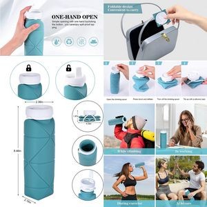 Leakproof Valve BPA Free Silicone Foldable Water Bottle