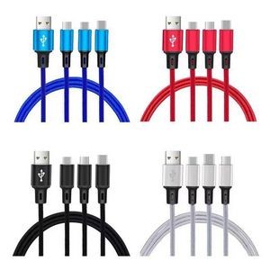 Braided 3 In 1 Charging Cables