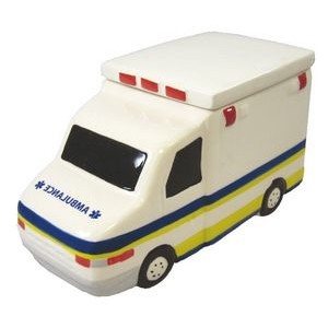 Custom Ceramic Yellow & Blue Stripe Ambulance Container