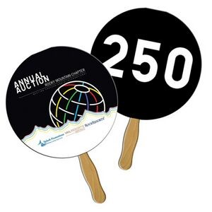 Round Auction Sandwiched Hand Fan Full Color