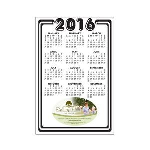 20 Mil Rectangle w/Rounded Corners Large Calendar Magnet w/Bottom Imprint
