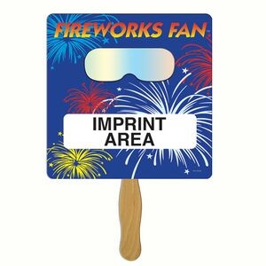 Square Fireworks Fan w/ Pre-Printed Firework Images & Fireworks Film