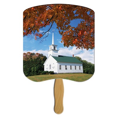 Chapel On A Hill Hand Fan Stock Graphic