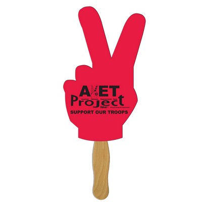 Peace Sign Hand Fan Full Color (1 Side)