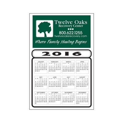 20 Mil Rectangle Large Size Calendar Magnet w/Month & Year Outline (6"x3")