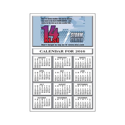20 Mil Rectangle Large Size Calendar Magnet w/ Individual Outlines (6"x4")