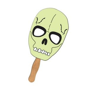 Scary Character Skull Stock Shape Fan/Mask