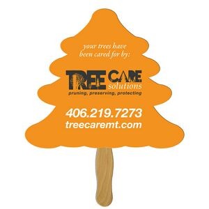 Evergreen Tree Auction Hand Fan Full Color