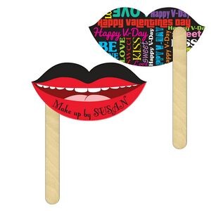 Stock Lipsticks Mask on 6" Stick ( Both Side Digital Printed)