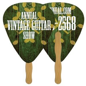 Guitar Fan w/ Wooden Stick (2 Sides)