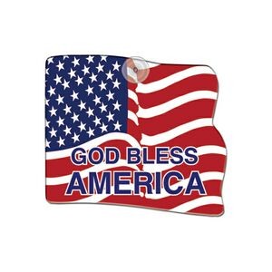 Wavy American Flag Paper Window Sign (Approximately 8"x8")