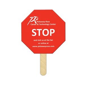 Stop Sign Mini Hand Fans Full Color (1 Side)