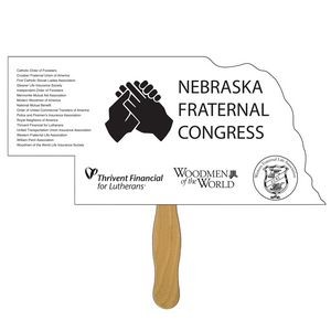 Nebraska State Hand Fan Full Color (1 Side)