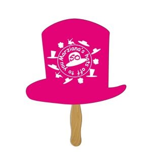 Top Hat Auction Hand Fan Full Color