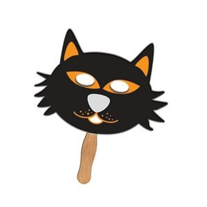 Scary Character Black Cat Stock Shape Fan/Mask