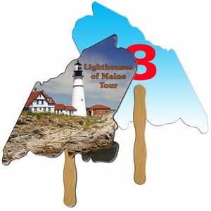 Maine State Auction Hand Fan Full Color