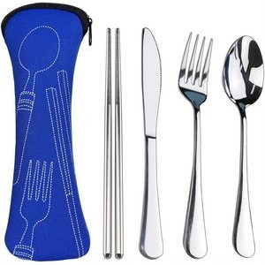 Portable Silverware Set With Case