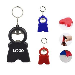 4-In-1 Keychain With Bottle Opener, Flashlight, Tape Measure