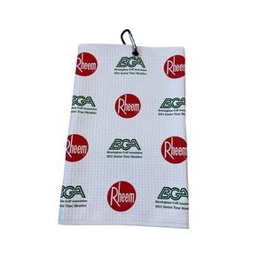 Microfiber Waffle Golf Towel With Carabiner Clips