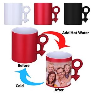 12 Oz. Magical Color Changing Mug Coffee Cup With Arrow Handle
