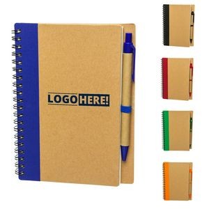 Eco-Inspired Spiral Notebook And Pen Set