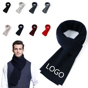 Men's Solid Knitted Wool Scarf