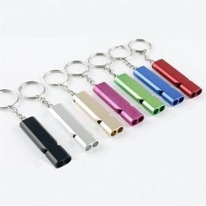 Double-Tube Aluminum Emergency Whistle With Keychain