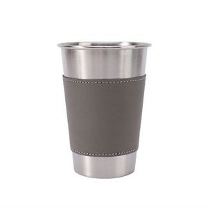 Stainless Steel Cup With Pu Leather Cover