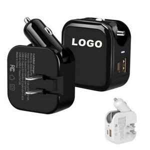 Usb Wall Car Charger Combination
