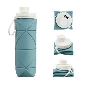 600ml/20oz Silicone Collapsible Water Bottle