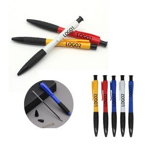 Plastic Ballpoint Pen With Rubber Sleeve