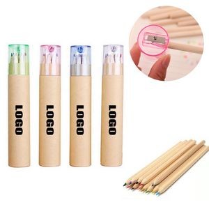 12 Pieces Long Colored Pencil Set With Sharpener