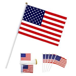 American Handheld Flag With Plastic Pole