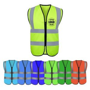 Polyester Hi-Viz Safety Vest W/ Reflective Strip
