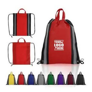 Sports Non-Woven Drawstring Backpack Draw String Gym Bag