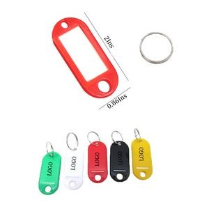 Colored Plastic Identification Keychain With Tag