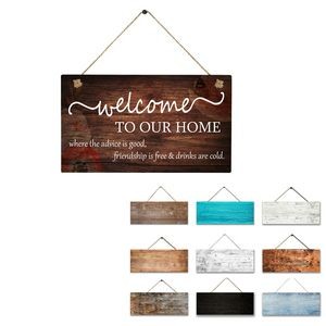Hanging Wooden Welcome Sign