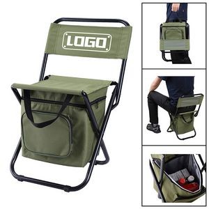 Portable Outdoor Folding Chair With Cooler Bag