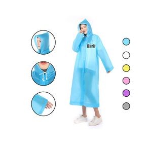 Reusable EVA Rain Coats with Hood and Elastic Cuff Sleeves