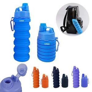 17Oz Portable Silicone Foldable Water Bottles