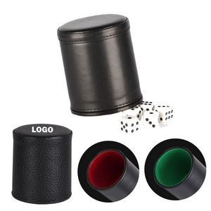 Pu Leather Dice Cups Set With Quiet Felt-Lined