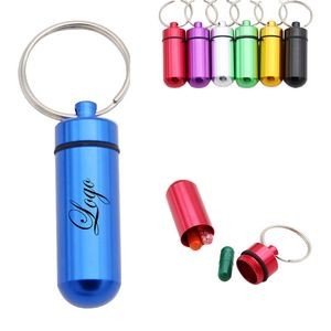 Mini Pill Bottle With Key Ring
