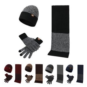 Winter Warm Scarf Hat Gloves Three-Piece Set