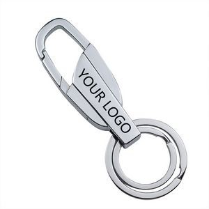 Silver Metal Keychain With Carabiner