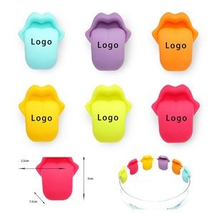 Tongue Shape Silicone Drink Markers Set Of 6