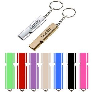 Double Pipe Aluminum Alloy Whistle With Keychain